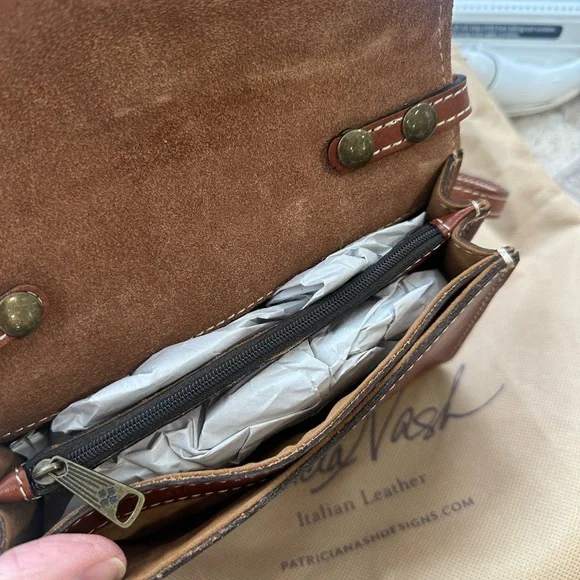 Patricia Nash Floral Embossed Tan Crossbody Bag TORRI TOOLED P06107 FLORANCE - Picture 5 of 13